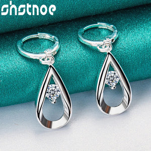 925 Silver Water Drop Earrings AAA Zircon Women Party Charm Jewelry