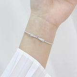 925 Silver Zircon Bowknot Bracelet Adjustable for Women