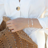 925 Silver Double Layer Bracelets Zircon Adjustable Women's Jewelry