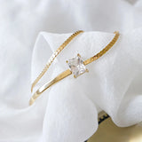 925 Silver Double Layer Bracelets Zircon Adjustable Women's Jewelry