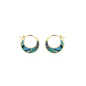 925 Silver Abalone Shell Hoop Earrings Natural Turquoise Party Earring