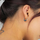 925 Silver Abalone Shell Hoop Earrings Natural Turquoise Party Earring