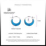 925 Silver Abalone Shell Hoop Earrings Natural Turquoise Party Earring