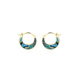 925 Silver Abalone Shell Hoop Earrings Natural Turquoise Party Earring