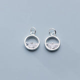 925 Sterling Silver Sea Round Charms 10mm S925 Silver Dangle Pendants