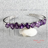 925 Silver Amethyst Bangle Purple Bracelet Wedding Jewelry