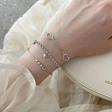 925 Silver Heart/Rainbow/Bead Bracelet Chain Adjustable Classic Gift