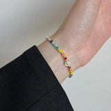 925 Silver Heart/Rainbow/Bead Bracelet Chain Adjustable Classic Gift