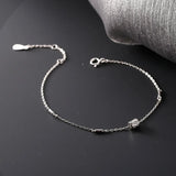 925 Silver Bracelet Olive Beads Zircon Moon Pendant Chain Woman Jewel