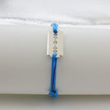 925 Silver Razor Bracelet Black/Red/Blue/Green/Yellow Rope
