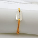 925 Silver Razor Bracelet Black/Red/Blue/Green/Yellow Rope
