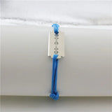 925 Silver Razor Bracelet Black/Red/Blue/Green/Yellow Rope