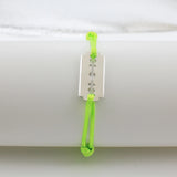 925 Silver Razor Bracelet Black/Red/Blue/Green/Yellow Rope