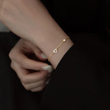 925 Silver Initial Letter Cuban Chain Bracelet Adjustable Elegant Jewelry