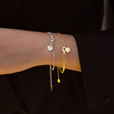 925 Silver Initial Letter Cuban Chain Bracelet Adjustable Elegant Jewelry