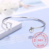 Adjustable Cat and Jingle Bell Charm Bracelet