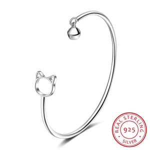 925 Silver Cat Charm Bracelet for Women Party Gift