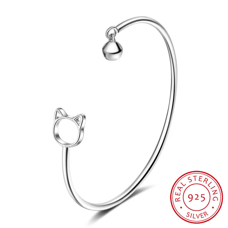 925 Silver Cat Charm Bracelet for Women Party Gift
