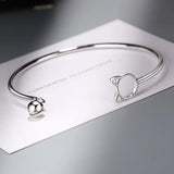 925 Silver Cat Charm Bracelet for Women Party Gift