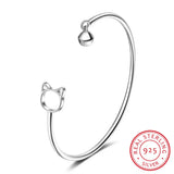 925 Silver Cat Charm Bracelet for Women Party Gift