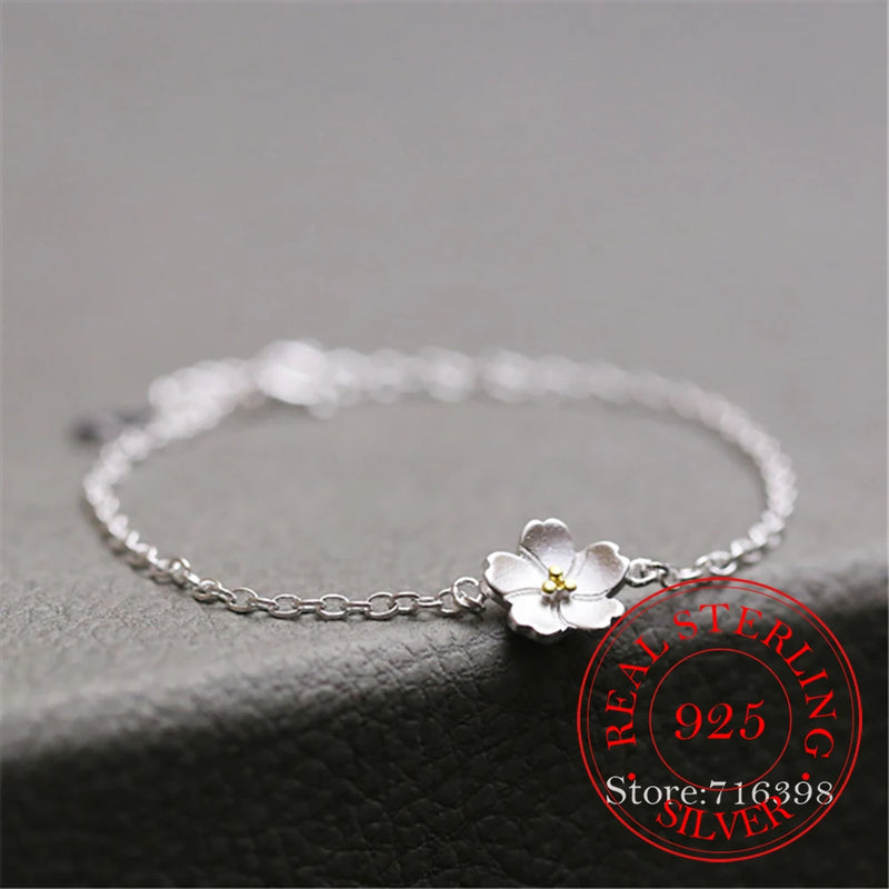 925 Silver Charm Bracelets & Bangle for Women Gift