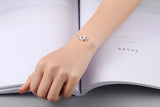 925 Silver Adjustable Flower Charm Bracelet Bangle for Women