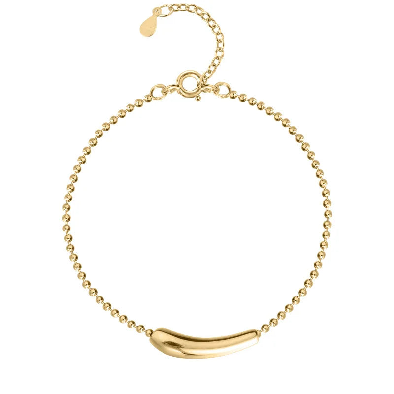 925 Silver Geometric Charm Bracelet, Adjustable Chain