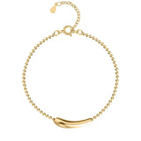 925 Silver Geometric Charm Bracelet, Adjustable Chain