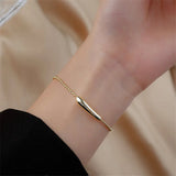 925 Silver Geometric Charm Bracelet, Adjustable Chain