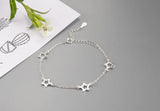925 Silver Star Charm Bracelet Adjustable Chain Bangle Wedding Gift
