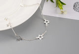925 Silver Star Charm Bracelet Adjustable Chain Bangle Wedding Gift