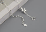 925 Silver Star Charm Bracelet Adjustable Chain Bangle Wedding Gift