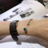 925 Silver Mermaid Charm Bracelet Crystal Bangle Women Wedding Gift