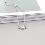 925 Silver Mermaid Charm Bracelet Crystal Bangle