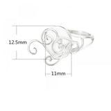 925 Silver Adjustable Ring Base for 11X12.5mm Oval Gemstone Setting