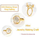 925 Sterling Silver Adjustable Ring Base for Irregular Gemstone Ring DIY