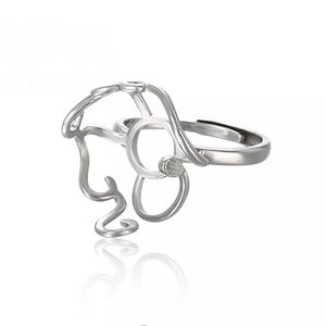 925 Sterling Silver Adjustable Ring Base for Irregular Gemstone Ring DIY