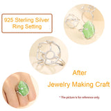 925 Sterling Silver Adjustable Ring Base for Irregular Gemstone Ring DIY