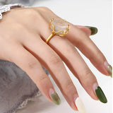 925 Sterling Silver Adjustable Ring Base for Irregular Gemstone Ring DIY