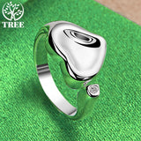 925 Silver Zircon Heart Ring For Women Party Engagement Wedding Gift