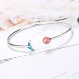925 Silver Strawberry Mermaid Charm Bracelet - Gift for Women
