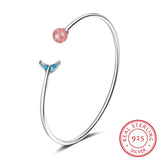 925 Silver Strawberry Mermaid Charm Bracelet - Gift for Women