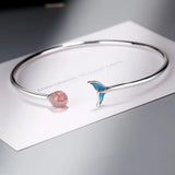 925 Silver Strawberry Mermaid Charm Bracelet - Gift for Women