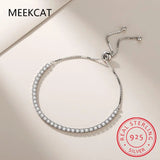925 Silver Tennis Bracelet Sparkling Zircon Bride Jewelry