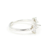 925 Silver Zircon Ring Mounts for Women, Pearl Fitting
