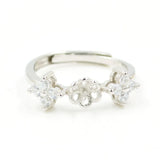 925 Silver Zircon Ring Mounts for Women, Pearl Fitting