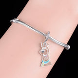 925 Sterling Silver Dog Dangle Charm Beads for Bracelet Necklace