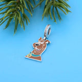 925 Sterling Silver Dog Dangle Charm Beads for Bracelet Necklace