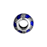 925 Silver Royal-Blue Enamel Charm Bead for DIY Bracelet