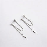 925 Sterling Silver Tassel Strip Stud Earrings Wedding